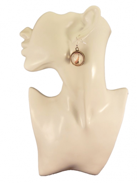 Giraffen Ohrringe Vintage Optik Glas Cabochon